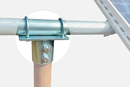 Solar array top cap for 2 inch pipe