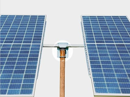 Top of pole solar mount for 4 inch pipe with two panels