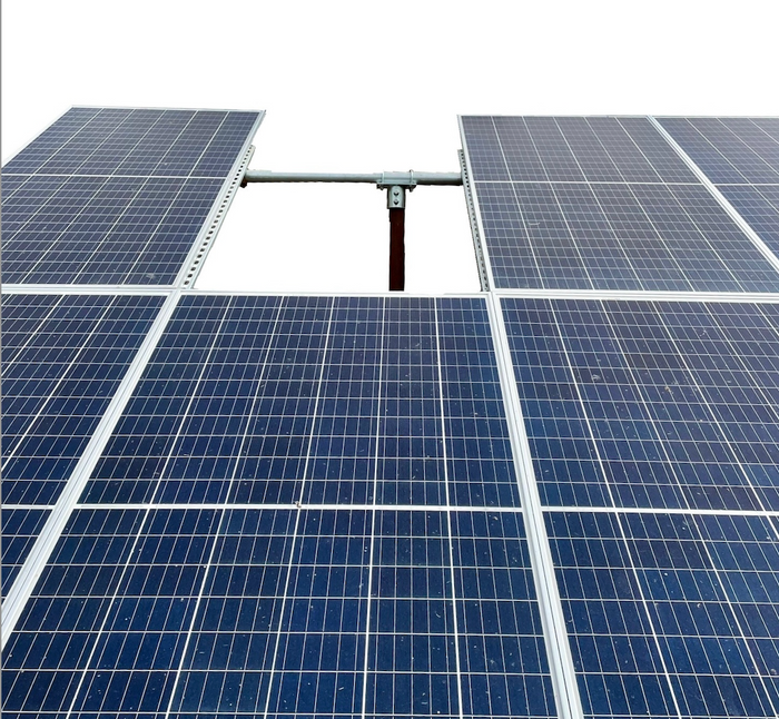 Large DIY ground mount solar array on pipe poles