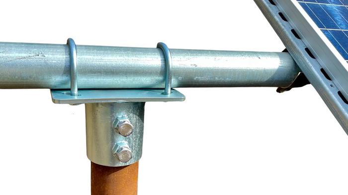 Solar array top cap for 2.5 inch pipe